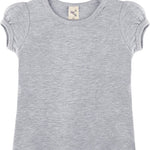 Girls' Basic Cotton T-Shirt  Short Puff Sleeve Crewneck / 8 to 10 LILAX