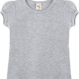 Girls' Basic Cotton T-Shirt  Short Puff Sleeve Crewneck / 8 to 10 LILAX