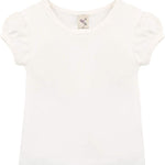 Girls' Basic Cotton T-Shirt  Short Puff Sleeve Crewneck / 8 to 10 LILAX