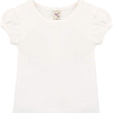 Girls' Basic Cotton T-Shirt  Short Puff Sleeve Crewneck / 8 to 10 LILAX