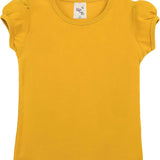 Girls' Basic Cotton T-Shirt  Short Puff Sleeve Crewneck / 8 to 10 LILAX