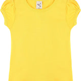 Girls' Basic Cotton T-Shirt  Short Puff Sleeve Crewneck / 8 to 10 LILAX