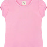 Girls' Basic Cotton T-Shirt  Short Puff Sleeve Crewneck / 8 to 10 LILAX