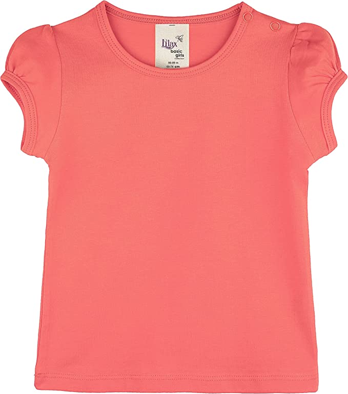 Baby Girls' Basic Short Puff Sleeve Round Neck T-Shirt / 6 to 12 Months LILAX