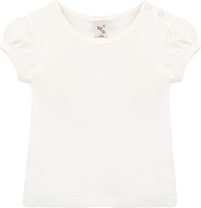 Baby Girls' Basic Short Puff Sleeve Round Neck T-Shirt / 6 to 12 Months LILAX