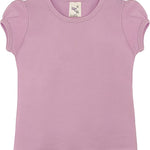 Baby Girls' Basic Short Puff Sleeve Round Neck T-Shirt / 6 to 12 Months LILAX