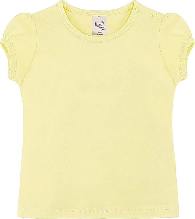 Baby Girls' Basic Short Puff Sleeve Round Neck T-Shirt / 6 to 12 Months LILAX