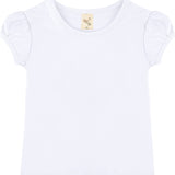 Girls' Basic Cotton T-Shirt  Short Puff Sleeve Crewneck / 8 to 10 LILAX