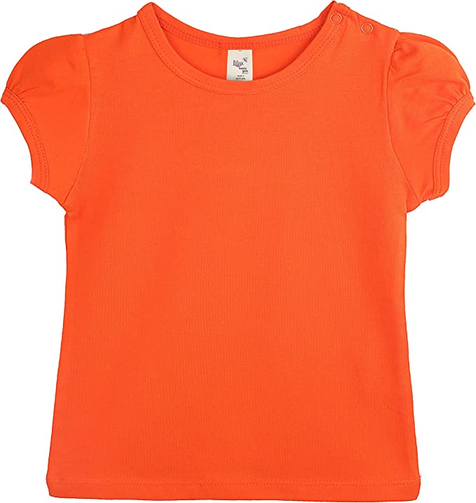 Baby Girls' Basic Short Puff Sleeve Round Neck T-Shirt / 6 to 12 Months LILAX