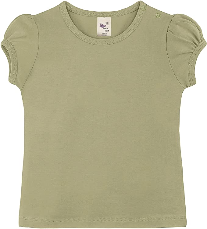 Baby Girls' Basic Short Puff Sleeve Round Neck T-Shirt / 6 to 12 Months LILAX