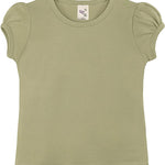 Baby Girls' Basic Short Puff Sleeve Round Neck T-Shirt / 6 to 12 Months LILAX