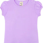 Baby Girls' Basic Short Puff Sleeve Round Neck T-Shirt / 6 to 12 Months LILAX