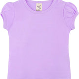 Baby Girls' Basic Short Puff Sleeve Round Neck T-Shirt / 12 to 24 Months LILAX