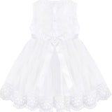 Baby Girl Newborn Christening Baptism Lace White Dress Gown 4 Piece Deluxe Set LILAX