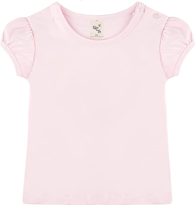 Baby Girls' Basic Short Puff Sleeve Round Neck T-Shirt / 6 to 12 Months LILAX