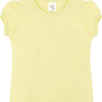 Girls' Basic Cotton T-Shirt  Short Puff Sleeve Crewneck / 8 to 10 LILAX