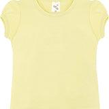 Girls' Basic Cotton T-Shirt  Short Puff Sleeve Crewneck / 8 to 10 LILAX