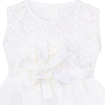 Baby Girl Newborn Christening Baptism Lace White Dress Gown 4 Piece Deluxe Set LILAX