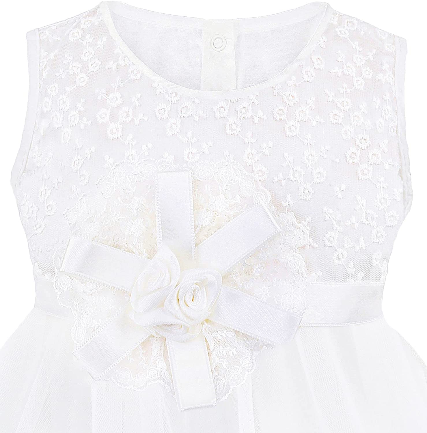 Baby Girl Newborn Christening Baptism Lace White Dress Gown 4 Piece Deluxe Set LILAX