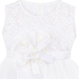 Baby Girl Newborn Christening Baptism Lace White Dress Gown 4 Piece Deluxe Set LILAX