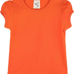 Girls' Basic Cotton T-Shirt  Short Puff Sleeve Crewneck / 8 to 10 LILAX