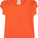 Girls' Basic Cotton T-Shirt  Short Puff Sleeve Crewneck / 8 to 10 LILAX