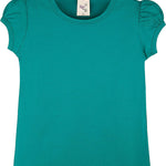 Girls' Basic Cotton T-Shirt  Short Puff Sleeve Crewneck / 8 to 10 LILAX