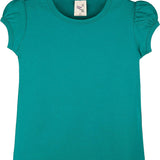 Girls' Basic Cotton T-Shirt  Short Puff Sleeve Crewneck / 8 to 10 LILAX