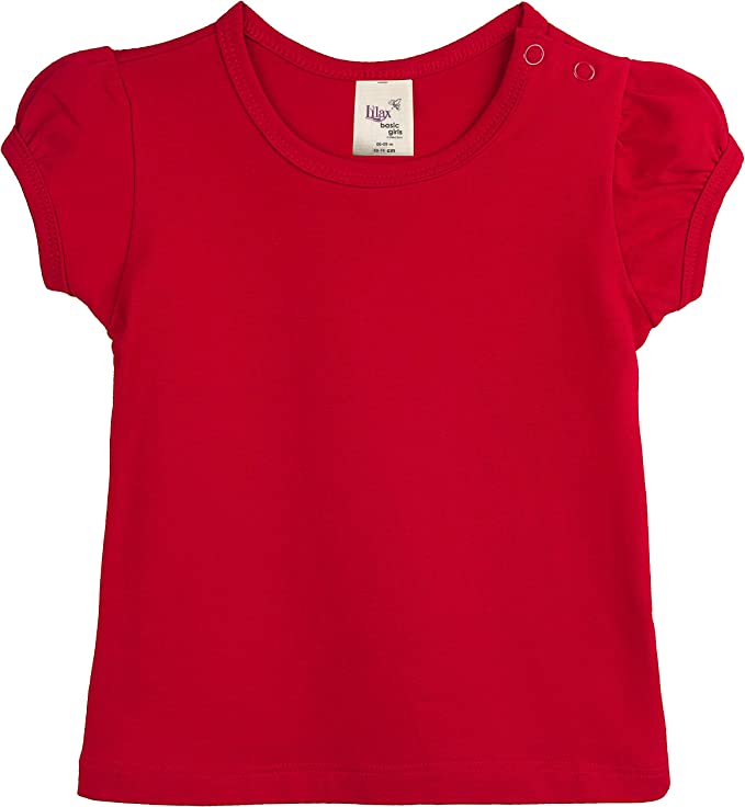 Baby Girls' Basic Short Puff Sleeve Round Neck T-Shirt / 6 to 12 Months LILAX