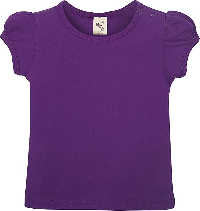 Baby Girls' Basic Short Puff Sleeve Round Neck T-Shirt / 6 to 12 Months LILAX