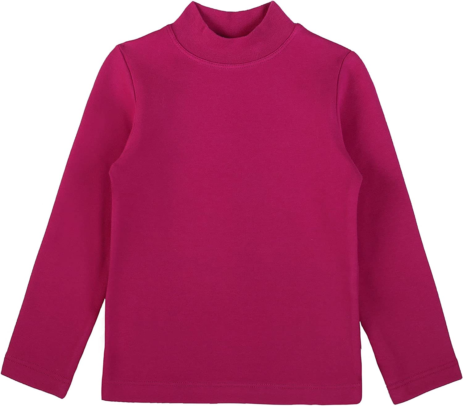 Girls' Basic Mock Turtleneck Long Sleeve Cotton Solid T-Shirt / Toddler LILAX