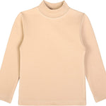 Girls' Basic Mock Turtleneck Long Sleeve Cotton Solid T-Shirt / 5 to 8 Years LILAX