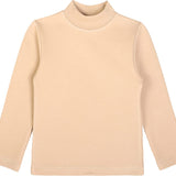 Girls' Basic Mock Turtleneck Long Sleeve Cotton Solid T-Shirt / 5 to 8 Years LILAX