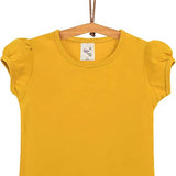 Girls' Basic Cotton T-Shirt  Short Puff Sleeve Crewneck / 5 to 7 Years LILAX