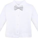 Gentleman's 6-Piece Baby Boys Newborn Long Sleeve White Shirt with Vest and Pant Set 0-3 Months LILAX