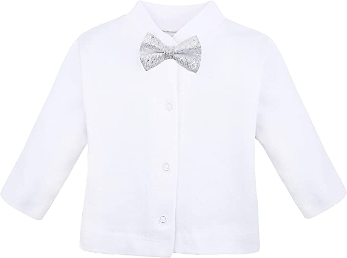 Gentleman's 6-Piece Baby Boys Newborn Long Sleeve White Shirt with Vest and Pant Set 0-3 Months LILAX