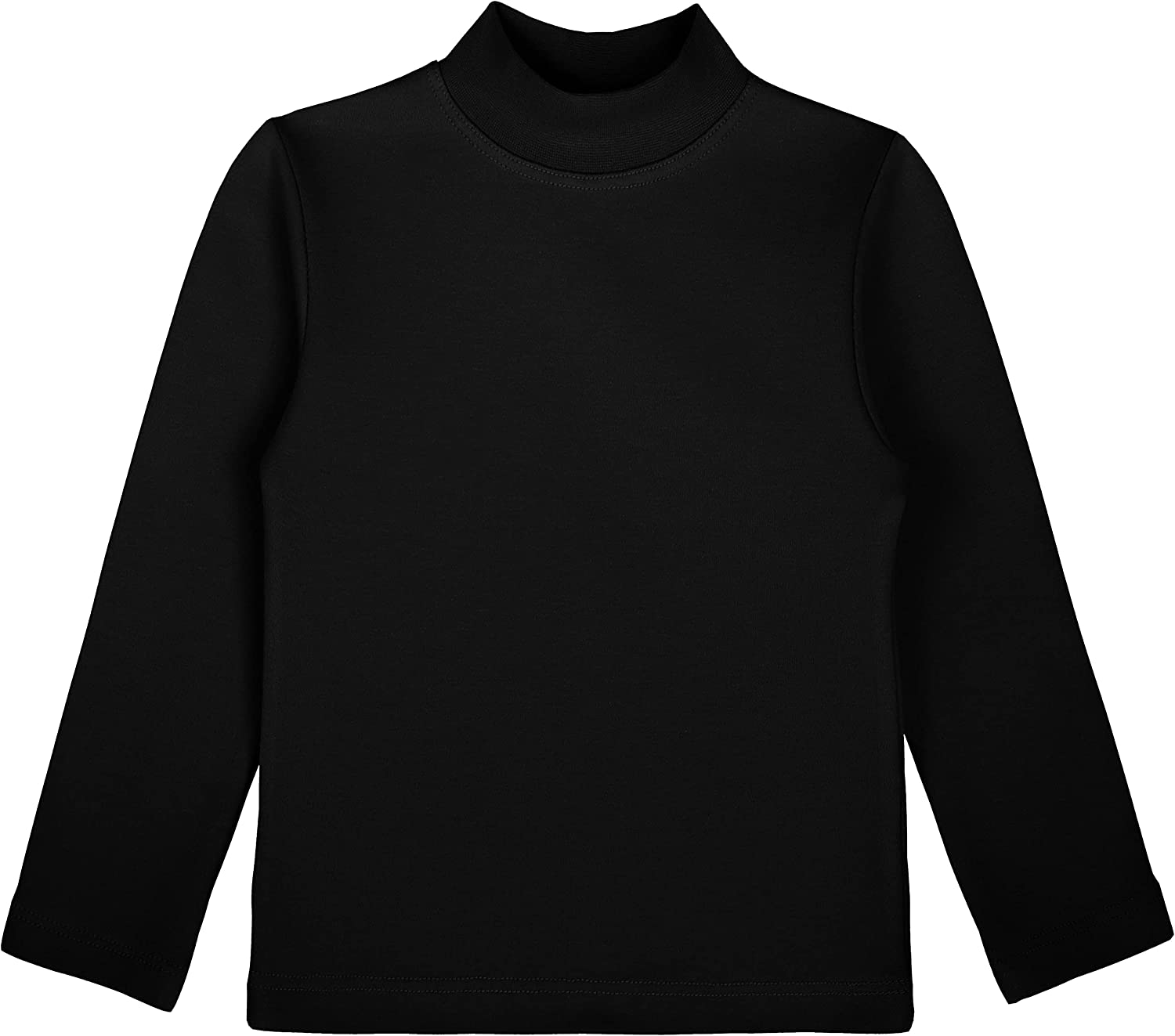 Girls' Basic Mock Turtleneck Long Sleeve Cotton Solid T-Shirt / Toddler LILAX