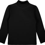 Girls' Basic Mock Turtleneck Long Sleeve Cotton Solid T-Shirt / 5 to 8 Years LILAX