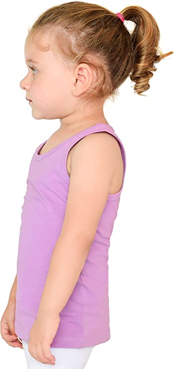 Girls' Soft Solid Cotton Blend Racerback Tank Top / Toddler LILAX