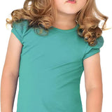 Girls' Basic Cotton T-Shirt  Short Puff Sleeve Crewneck / 8 to 10 LILAX