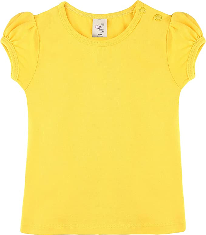 Baby Girls' Basic Short Puff Sleeve Round Neck T-Shirt / 12 to 24 Months LILAX