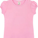 Baby Girls' Basic Short Puff Sleeve Round Neck T-Shirt / 12 to 24 Months LILAX