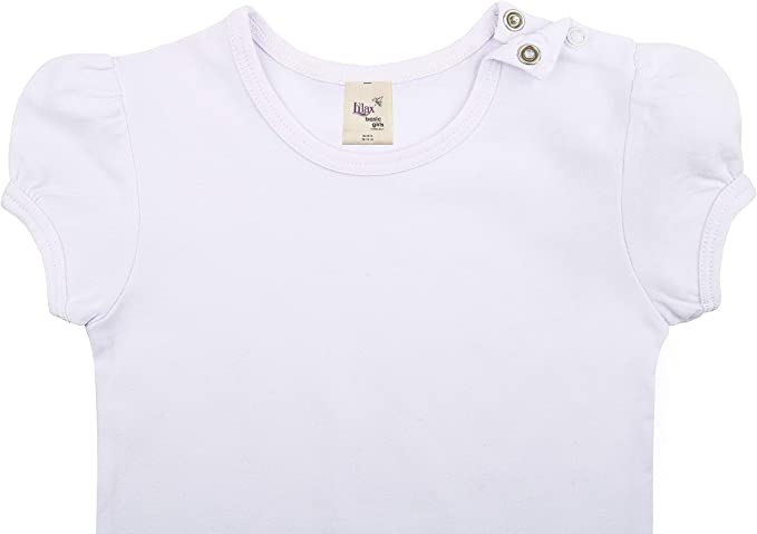 Baby Girls' Basic Short Puff Sleeve Round Neck T-Shirt / 6 to 12 Months LILAX