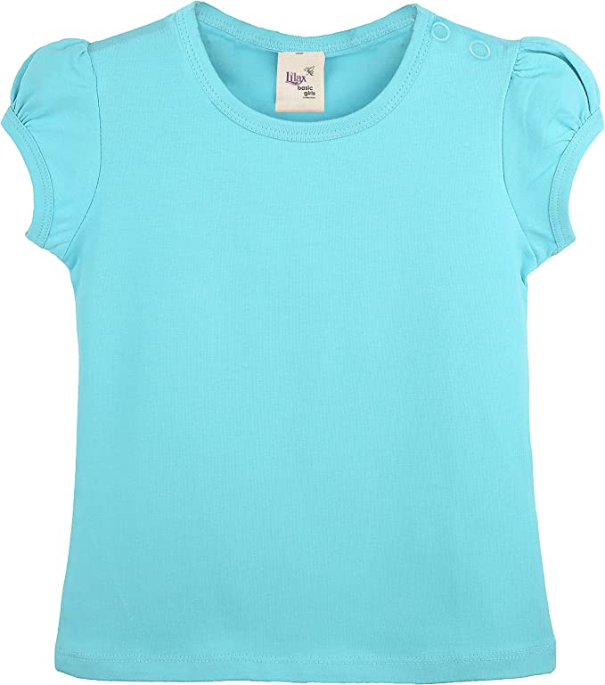 Baby Girls' Basic Short Puff Sleeve Round Neck T-Shirt / 12 to 24 Months LILAX