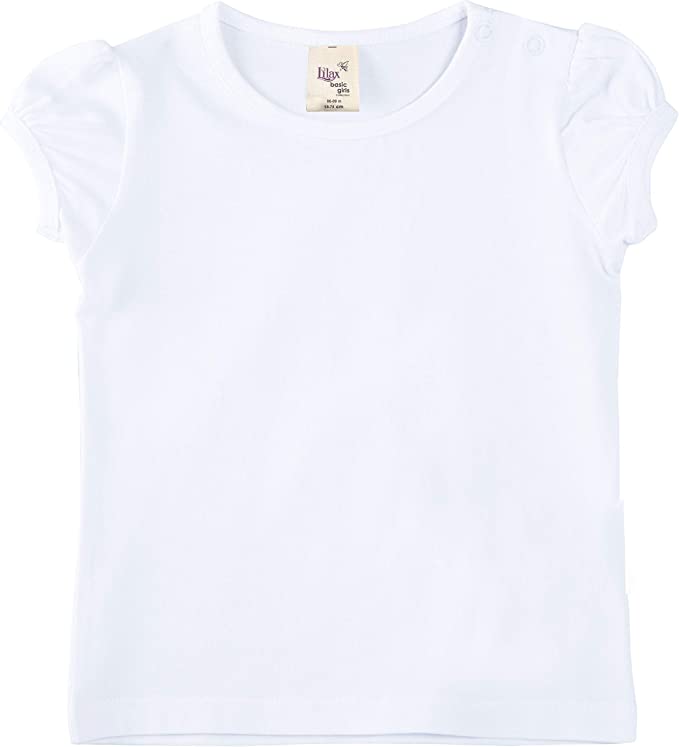 Baby Girls' Basic Short Puff Sleeve Round Neck T-Shirt / 12 to 24 Months LILAX