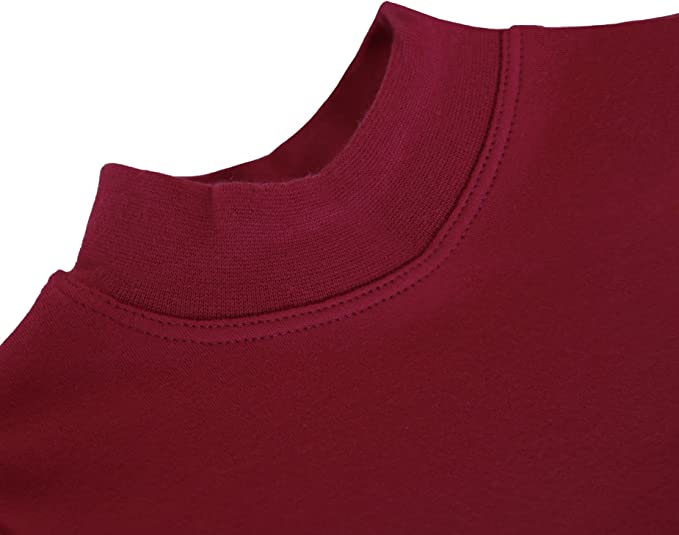 Girls' Basic Mock Turtleneck Long Sleeve Cotton Solid T-Shirt / 9 to 12 Years LILAX