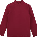 Girls' Basic Mock Turtleneck Long Sleeve Cotton Solid T-Shirt / Toddler LILAX