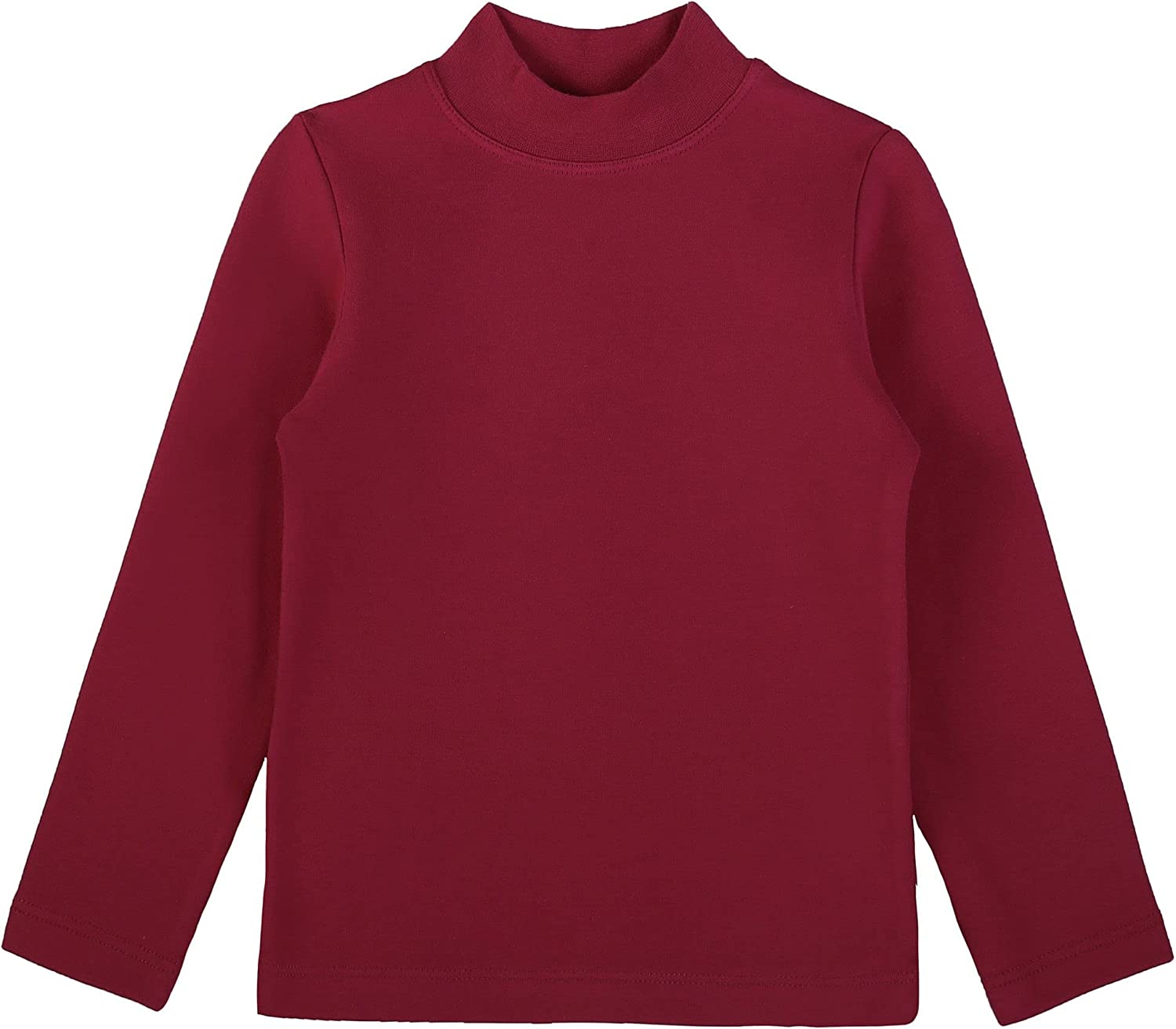 Girls' Basic Mock Turtleneck Long Sleeve Cotton Solid T-Shirt / Toddler LILAX