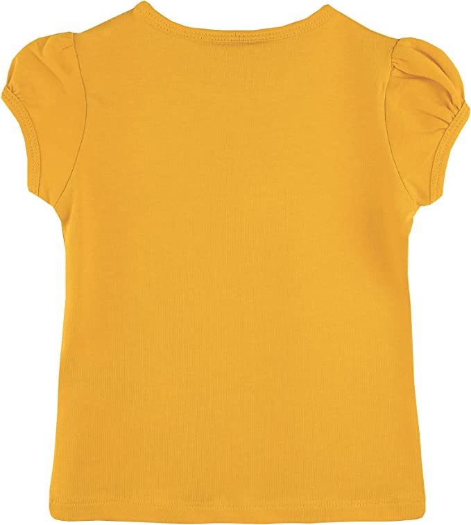 Girls' Basic Cotton T-Shirt  Short Puff Sleeve Crewneck / 8 to 10 LILAX